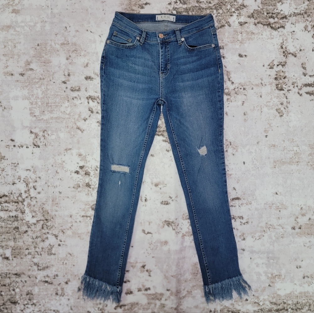 We The Free Fringe Hem Skinny Jeans Women's Size 26 Distressed Raw Hem